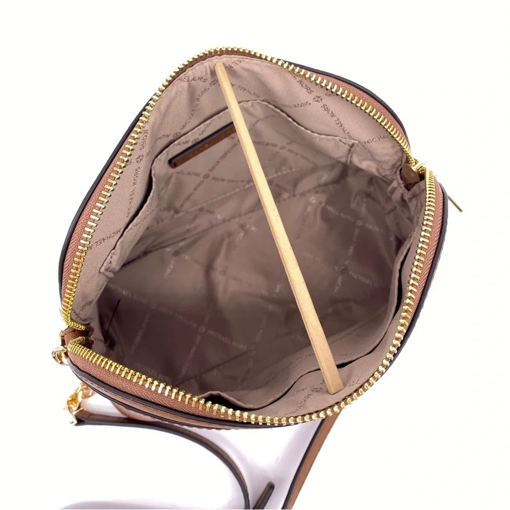 Michael Kors Jet Set Travel Medium Dome Crossbody Leather Luggage